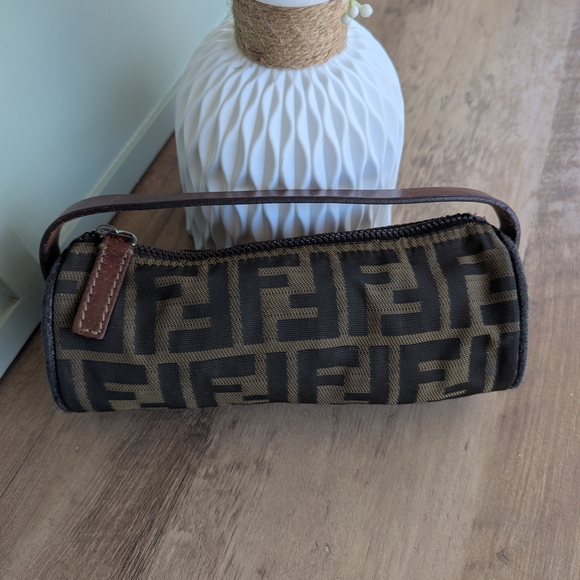 Fendi Zucca Canvas Mini Baguette Wristlet - Brown/Black - Picture 8 of 16